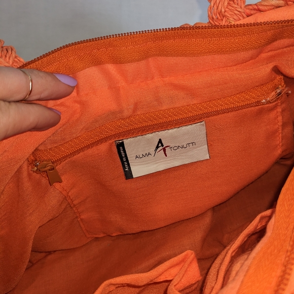 Alma Tonutti Colorful Weave Basket Purse with Flower Details - Picture 6 of 9